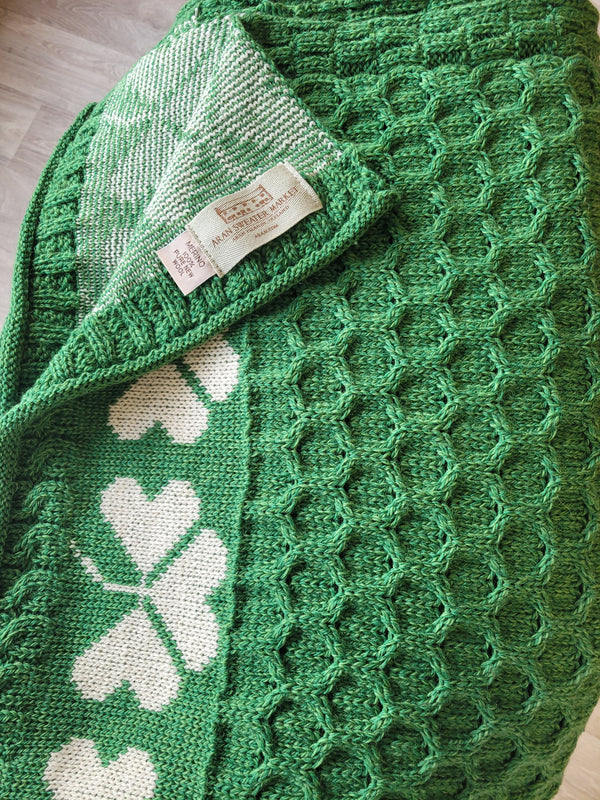 Green Aran Sweater Market Throw